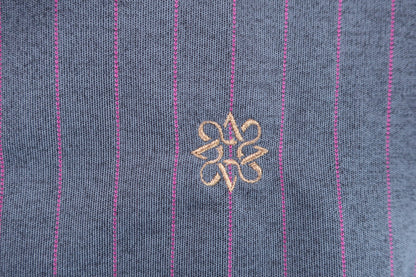【超美品】St ANDREWS(セントアンドリュース) フレンチスリーブポロシャツ グレーピンクストライプ レディース L 043-3260604 2023年春夏モデル ゴルフウェア 2307-0135 中古