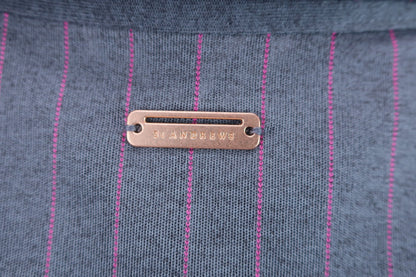 【超美品】St ANDREWS(セントアンドリュース) フレンチスリーブポロシャツ グレーピンクストライプ レディース L 043-3260604 2023年春夏モデル ゴルフウェア 2307-0135 中古