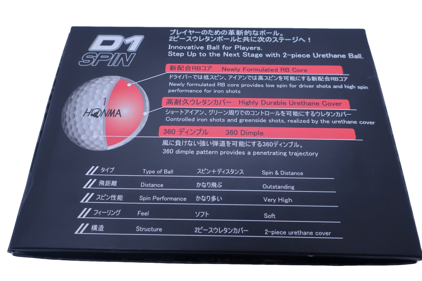 HONMA GOLF(本間ゴルフ) ゴルフボール 白 1ダース D1 SPIN BT2301 N