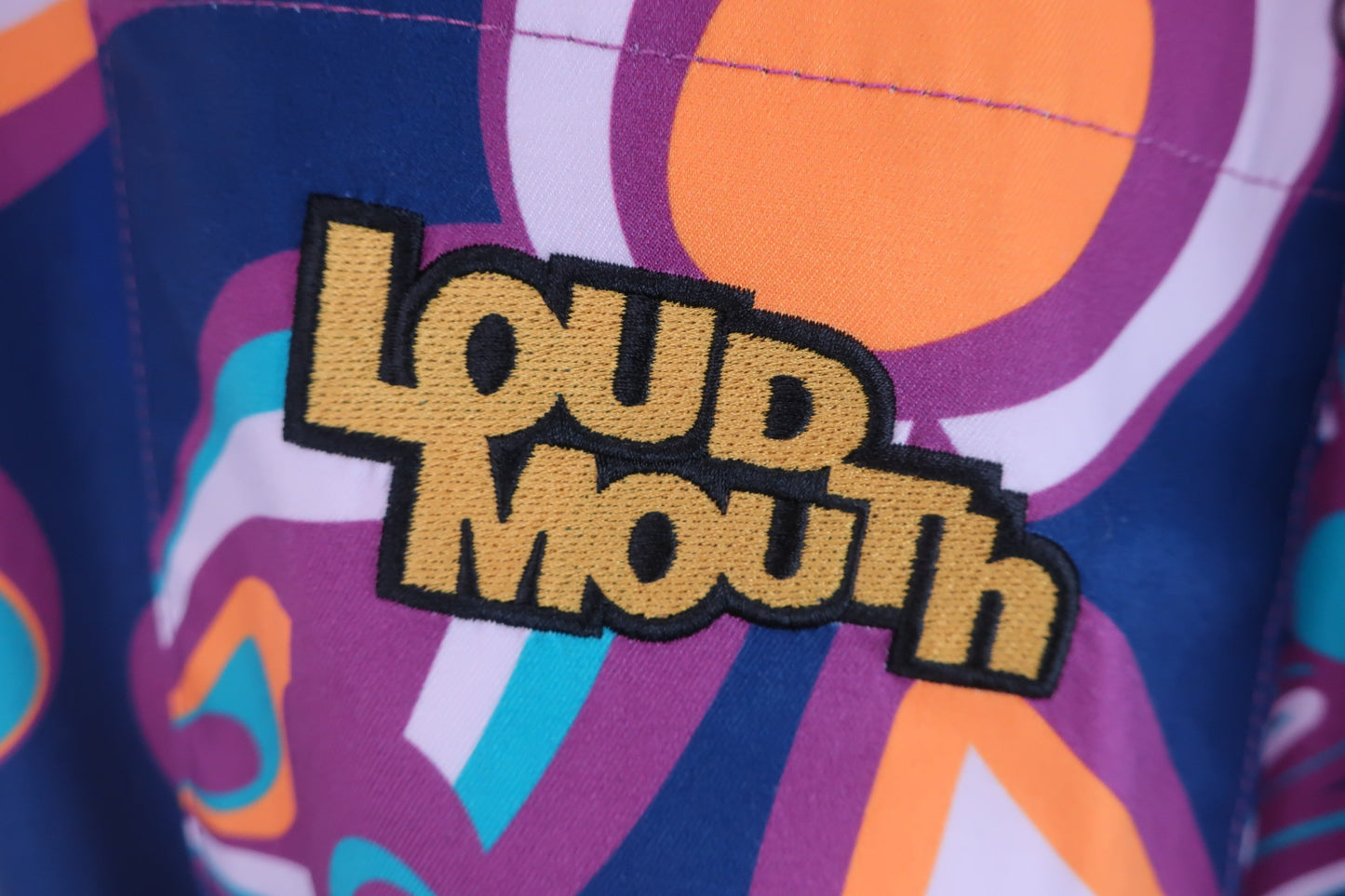 LOUDMOUTH(ラウドマウス) パンツ 紺紫黄色総柄 レディース M A