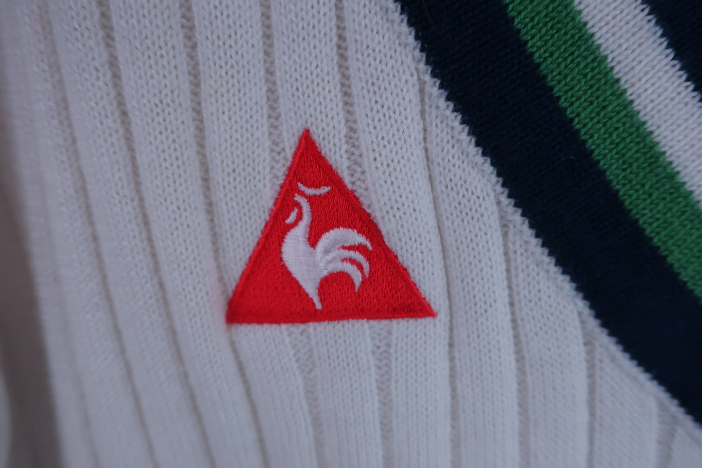 le coq sportif(ルコックスポルティフ) ニットセーター 白紺緑 レディース M A