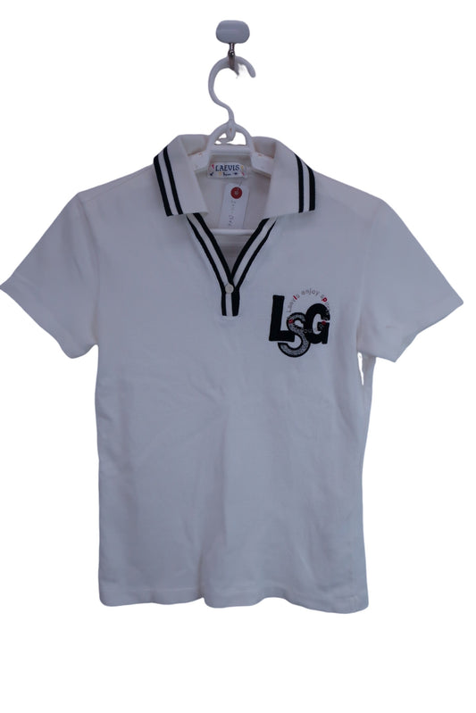 【美品】LAEVIS ポロシャツ 白 レディース M ゴルフウェア 2311-0346 中古