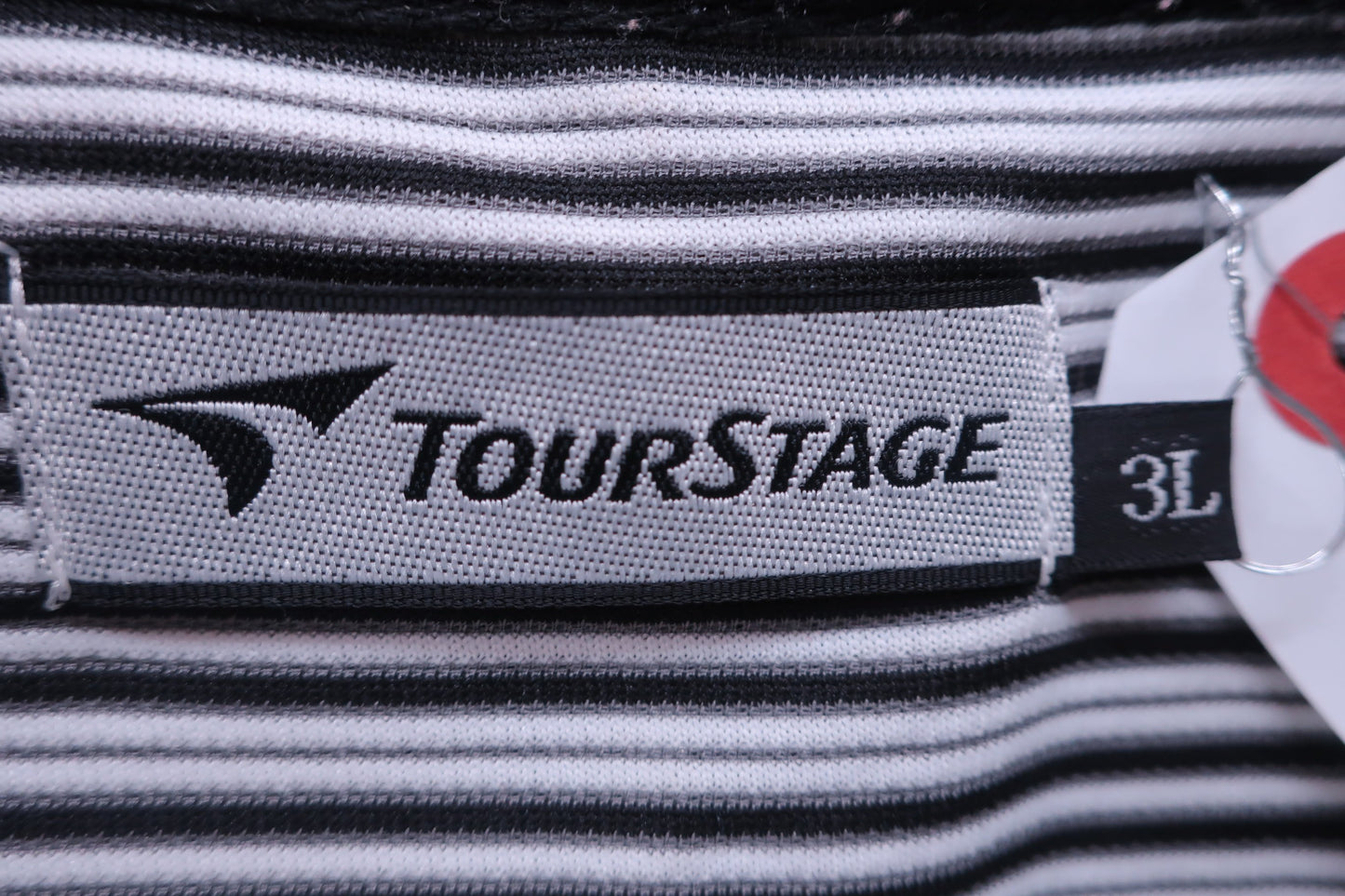 TOURSTAGE(ツアーステージ) ハーフジップシャツ 白黒ボーダー メンズ 3L A