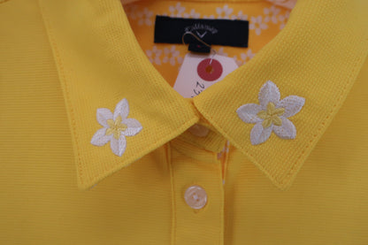 【美品】Callaway(キャロウェイ) ポロシャツワンピース 黄 レディース L 241-8113803 ゴルフウェア 2312-0223 中古