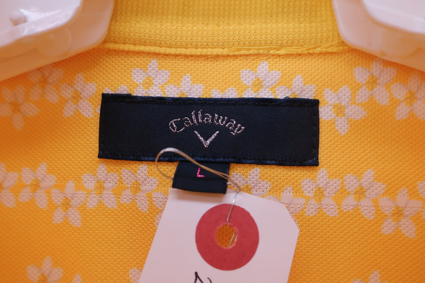 【美品】Callaway(キャロウェイ) ポロシャツワンピース 黄 レディース L 241-8113803 ゴルフウェア 2312-0223 中古