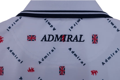 【美品】Admiral(アドミラル) ポロシャツ 白ブランド文字柄 レディース L ゴルフウェア 2312-0226 中古