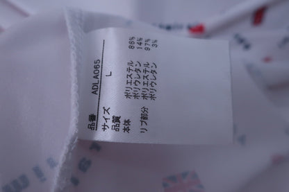【美品】Admiral(アドミラル) ポロシャツ 白ブランド文字柄 レディース L ゴルフウェア 2312-0226 中古