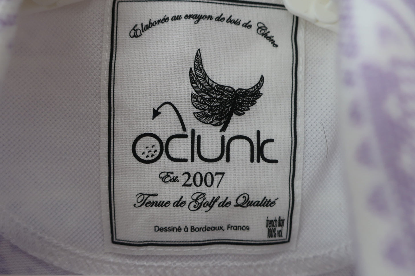 【美品】OCLUNK(クランク) ポロシャツ 白紫 レディース L ゴルフウェア 2312-0227 中古