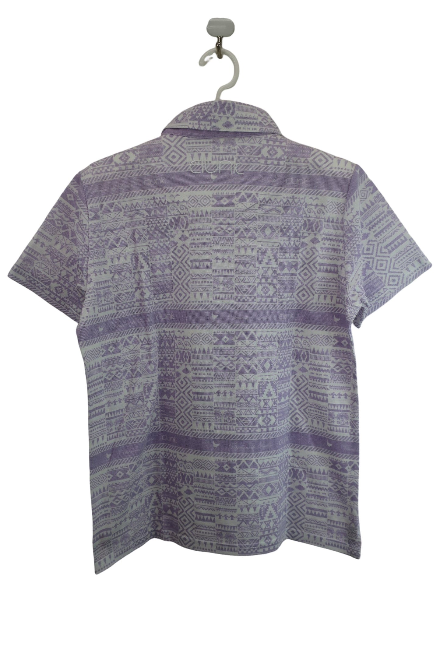 【美品】OCLUNK(クランク) ポロシャツ 白紫 レディース L ゴルフウェア 2312-0227 中古