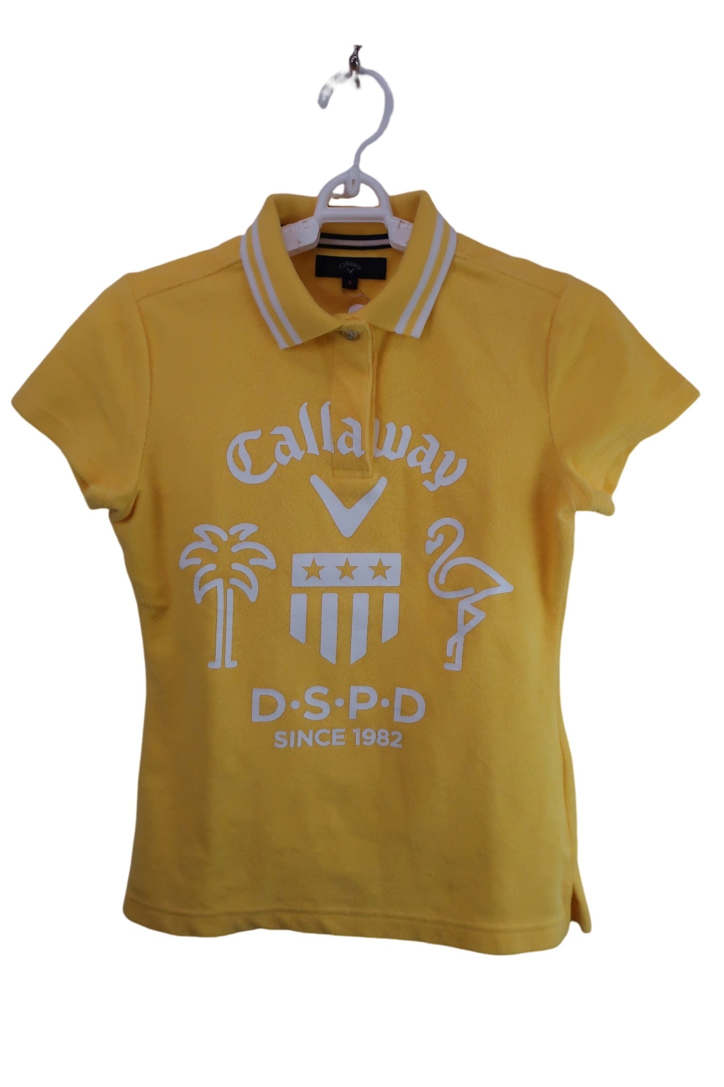 Callaway(キャロウェイ) タオルポロシャツ 黄色 レディース S ゴルフウェア 2312-0424 中古