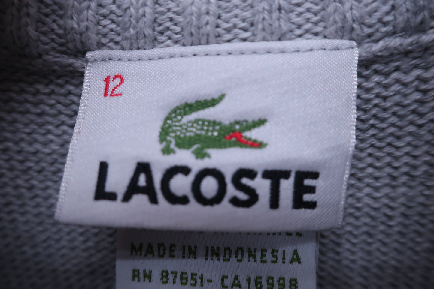 LACOSTE(ラコステ) フルジップトレーナー グレー レディース 12 A