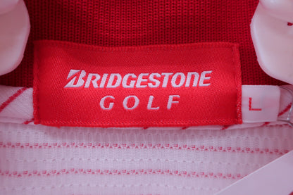 BRIDGESTONE GOLF(ブリヂストンゴルフ) 長袖ポロシャツ 白赤ボーダー メンズ L A