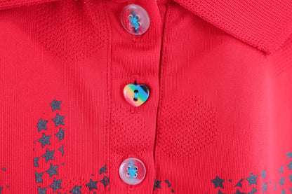 【美品】FILA GOLF(フィラゴルフ) ポロシャツ 赤 レディース L ゴルフ用品 2401-0012 中古
