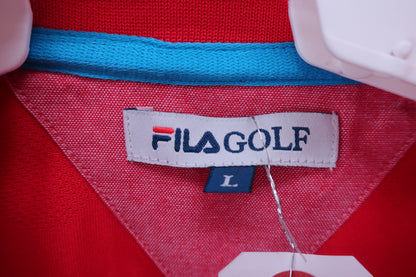 【美品】FILA GOLF(フィラゴルフ) ポロシャツ 赤 レディース L ゴルフ用品 2401-0012 中古