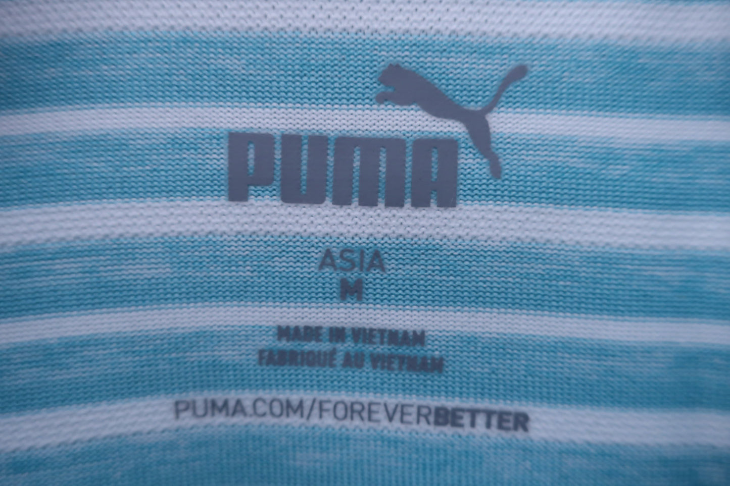 PUMA GOLF(プーマゴルフ) ポロシャツ 水色ボーダー メンズ M A