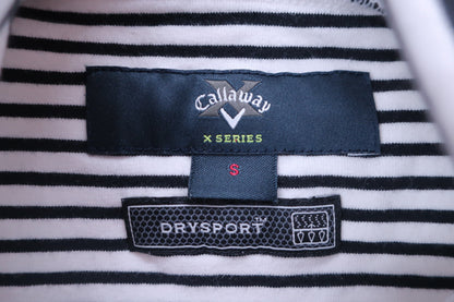 【美品】Callaway(キャロウェイ) ハイネックシャツ 白黒ボーダー レディース S 241-254849 ゴルフ用品 2402-0002 中古