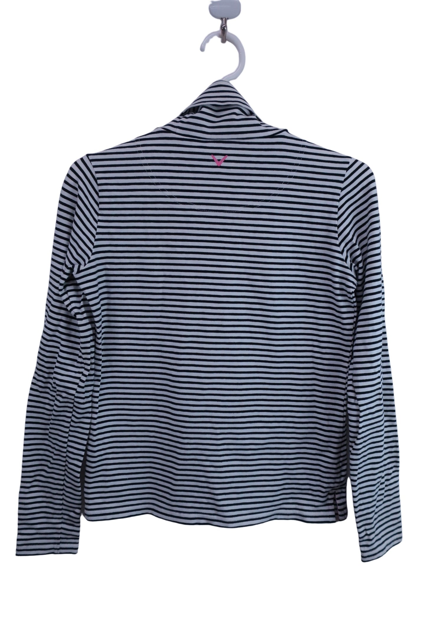 【美品】Callaway(キャロウェイ) ハイネックシャツ 白黒ボーダー レディース S 241-254849 ゴルフ用品 2402-0002 中古