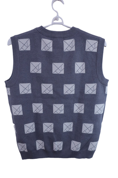 【美品】TANGRAM ベスト グレー白総柄 メンズ XL TGA-MN07 ゴルフ用品 2402-0228 中古