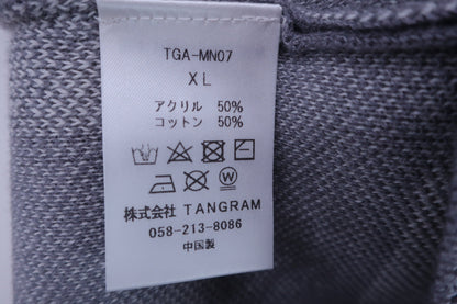 【美品】TANGRAM ベスト グレー白総柄 メンズ XL TGA-MN07 ゴルフ用品 2402-0228 中古
