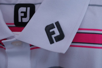 FOOTJOY(フットジョイ) ポロシャツ 白ピンクボーダー メンズ L FJ-S14-S54 N