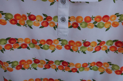 【美品】Callaway(キャロウェイ) ポロシャツ 白フルーツ柄 レディース M ゴルフ用品 2403-0490 中古