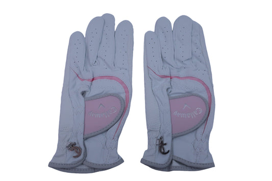 Callaway(キャロウェイ) ゴルフグローブ2点セット 白ピンク レディース 20cm Style Glove WMS 15JM N