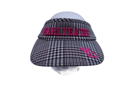 PEARLY GATES(パーリーゲイツ) サンバイザー 黒茶チェック レディース フリーサイズ ゴルフ用品 2404-0096 中古