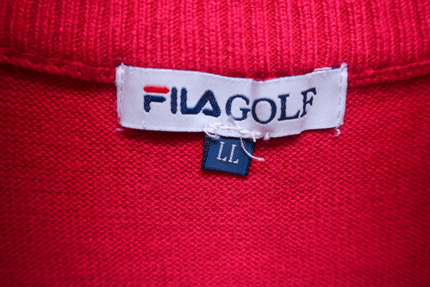 FILA GOLF(フィラゴルフ) ハーフジップセーター 赤 メンズ LL S