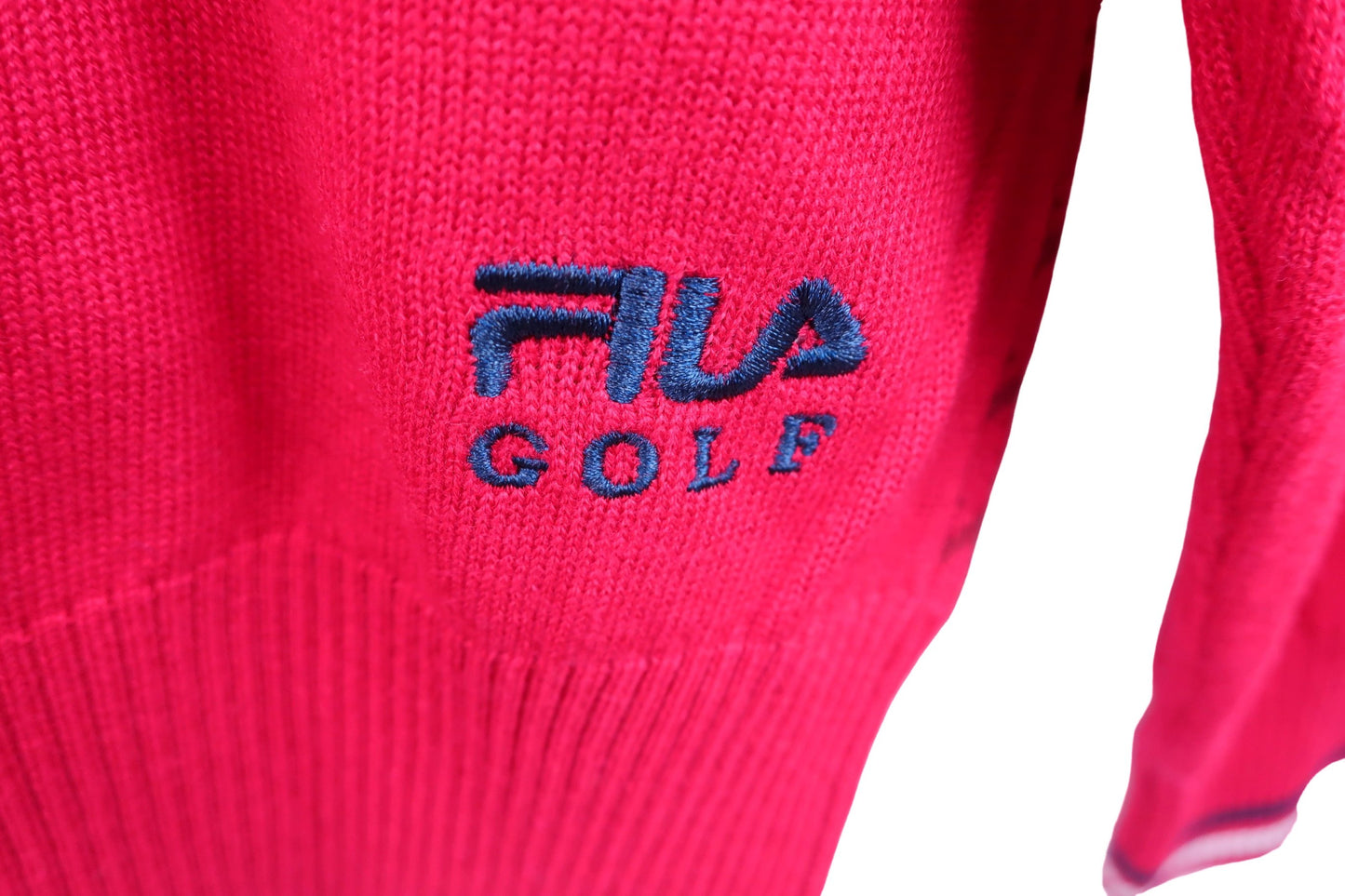 FILA GOLF(フィラゴルフ) ハーフジップセーター 赤 メンズ LL S