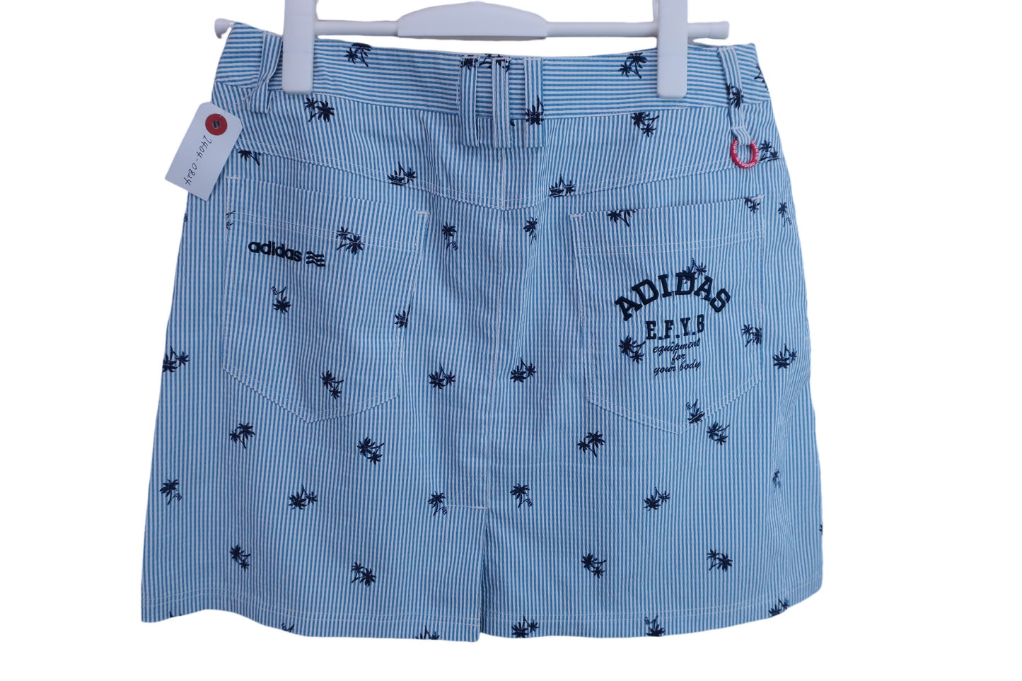 【美品】adidas(アディダス) スカート 青ストライプ レディース L/G ゴルフ用品 2404-0824 中古