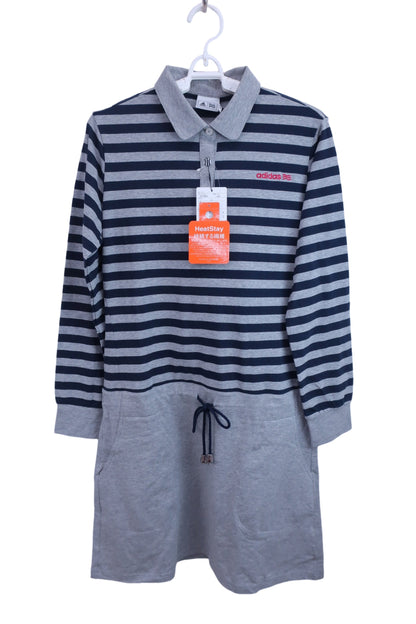 adidas(アディダス) ワンピース（インナーパンツ付き） グレーネイビーボーダー レディース L A03384 N