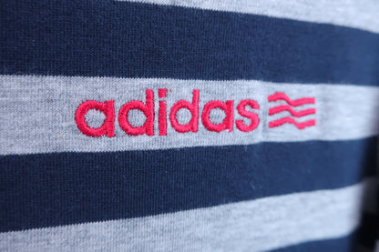 adidas(アディダス) ワンピース（インナーパンツ付き） グレーネイビーボーダー レディース L A03384 N