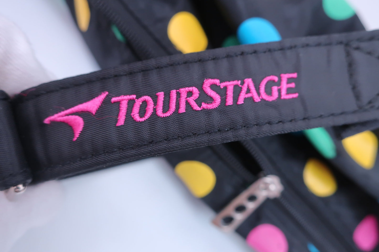 TOURSTAGE(ツアーステージ) シューズケース 黒カラフルドット柄 フリーサイズ A