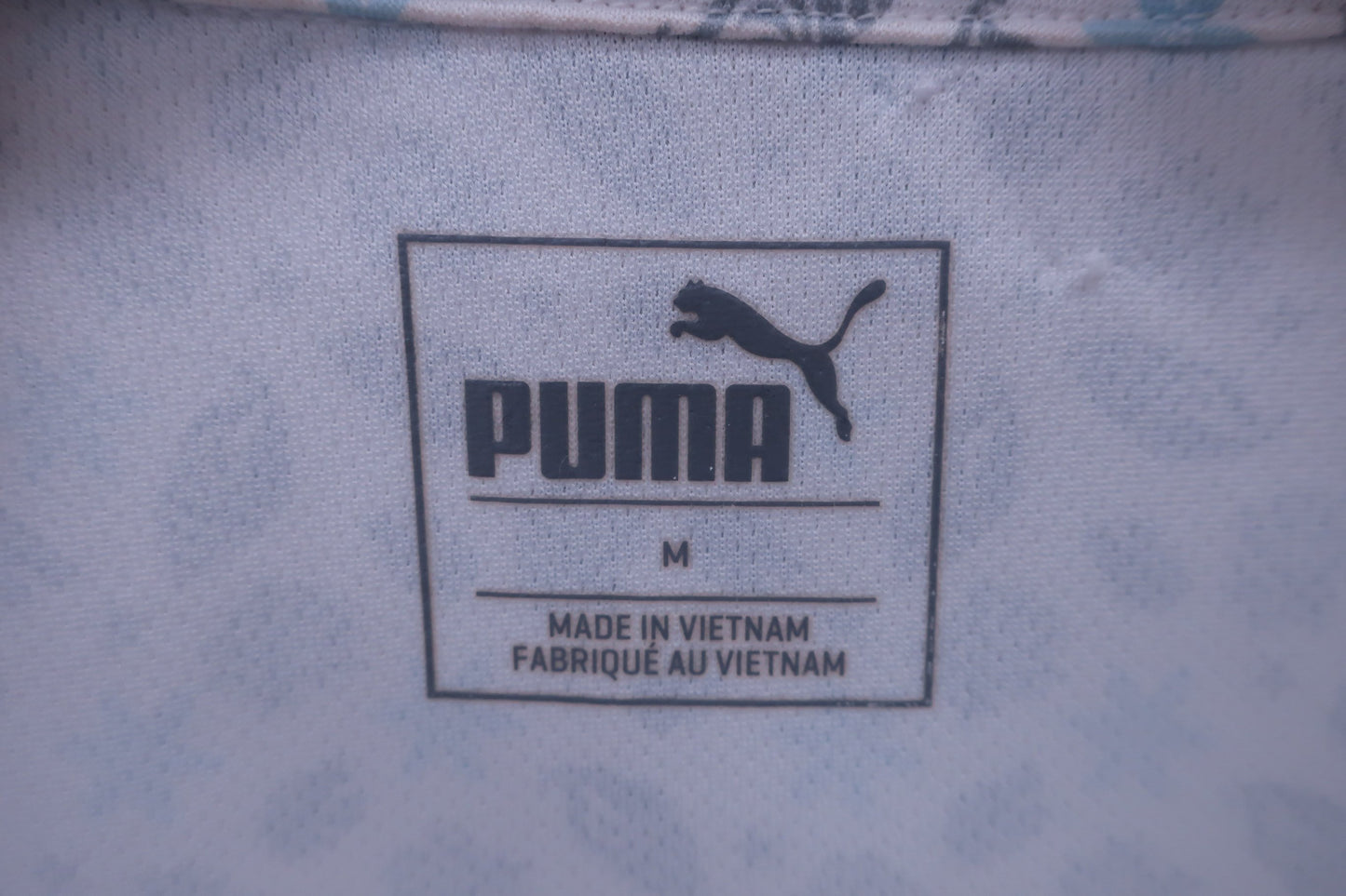 【美品】PUMA GOLF(プーマゴルフ) ポロシャツ 白総柄 メンズ M ゴルフ用品 2404-0964 中古