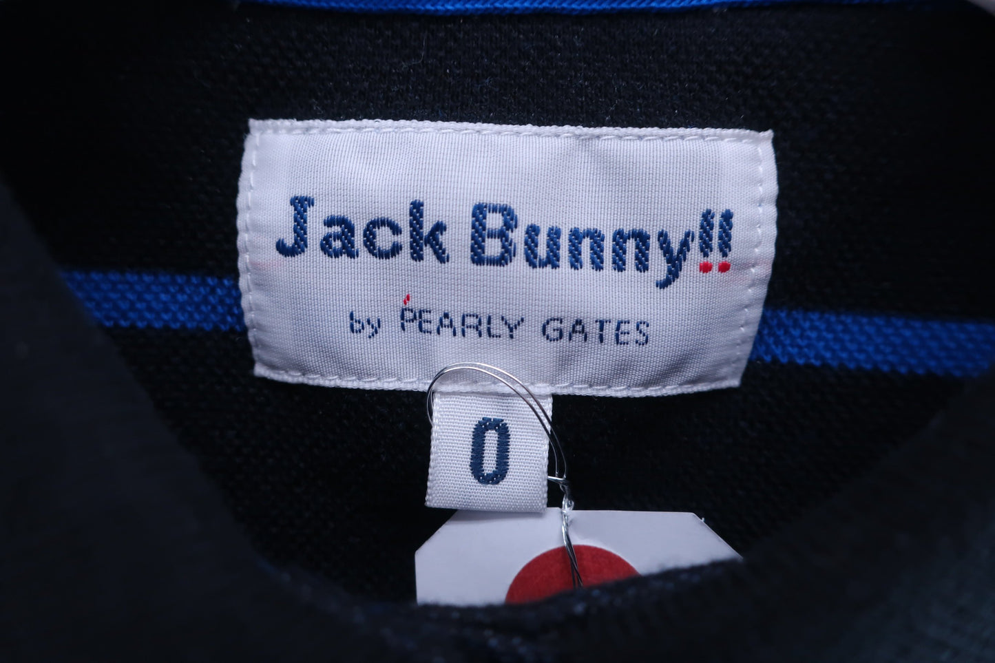 Jack Bunny(ジャックバニー) 長袖ポロシャツ 黒青ボーダー レディース 0 263-8261002 A