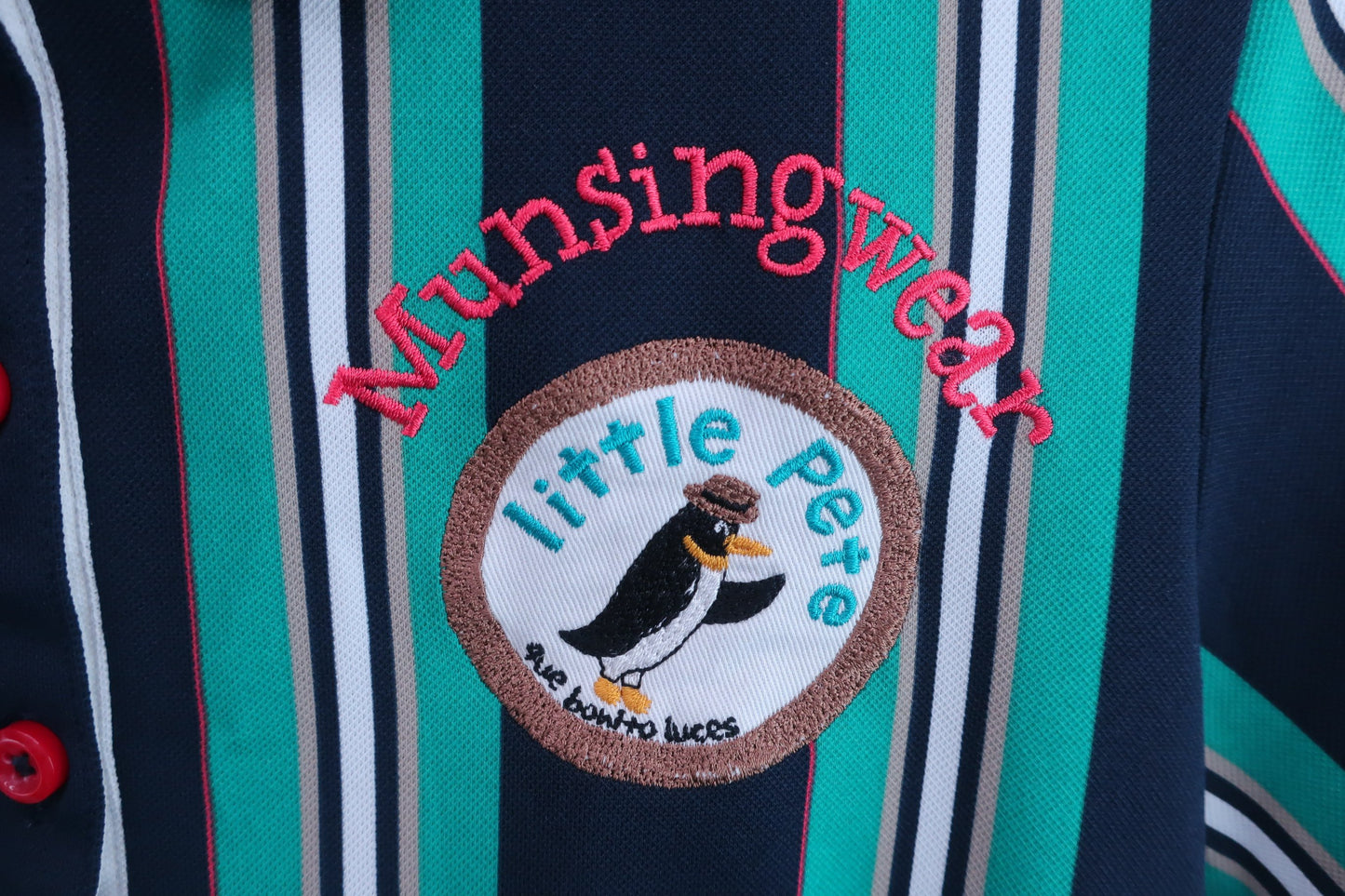 【美品】Munsingwear(マンシングウェア) ワンピース（インナーパンツ付き） 緑紺ストライプ レディース M ゴルフ用品 2405-0245 中古