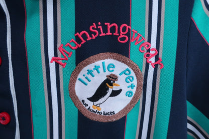 【美品】Munsingwear(マンシングウェア) ワンピース（インナーパンツ付き） 緑紺ストライプ レディース M ゴルフ用品 2405-0245 中古