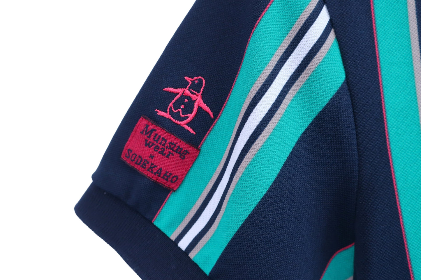 【美品】Munsingwear(マンシングウェア) ワンピース（インナーパンツ付き） 緑紺ストライプ レディース M ゴルフ用品 2405-0245 中古