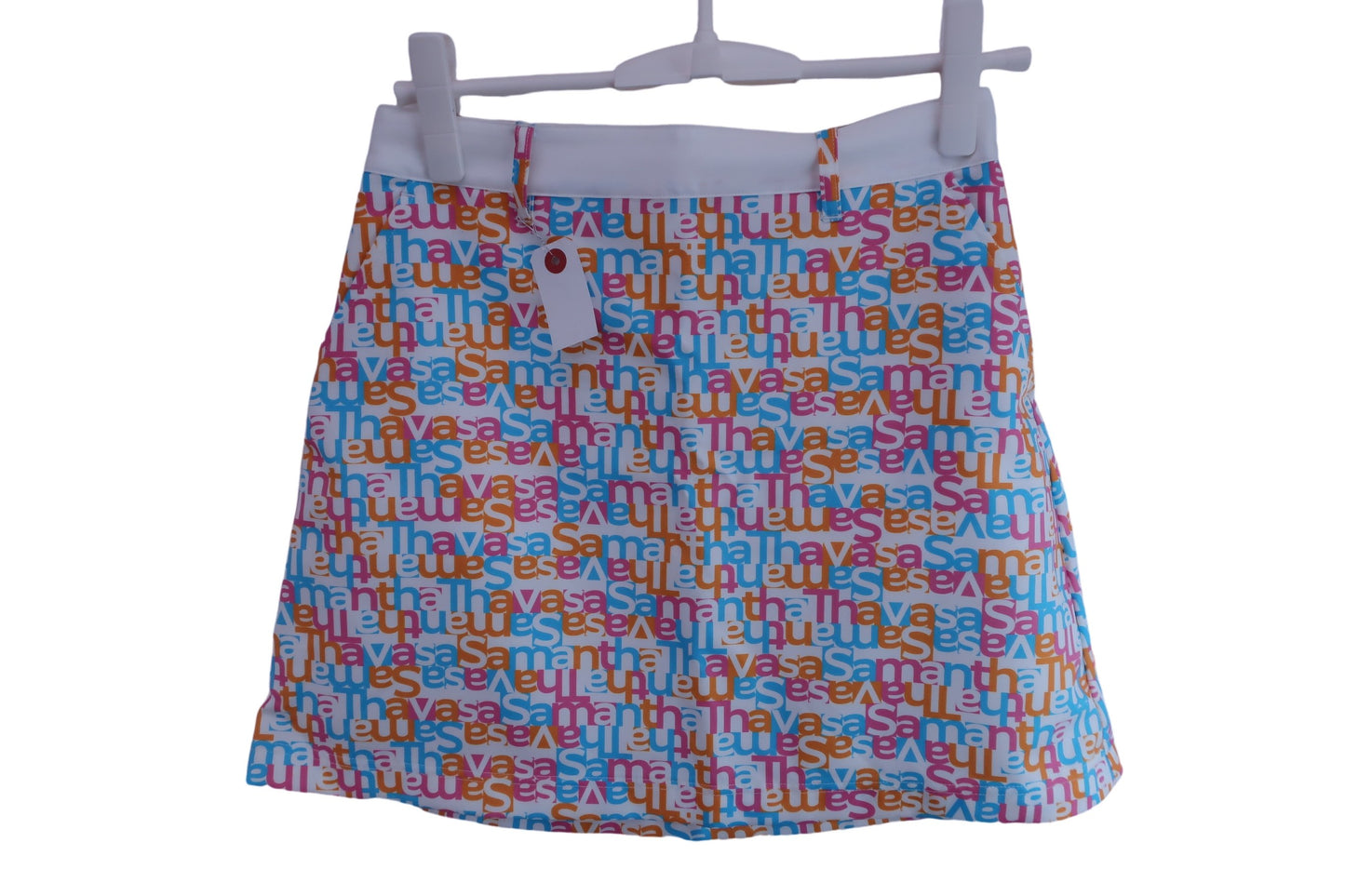 【未使用品】Samantha Thavasa(サマンサタバサ) スカート カラフルロゴ柄 レディース M 0077-2212200021 ゴルフ用品 2405-0328 新品