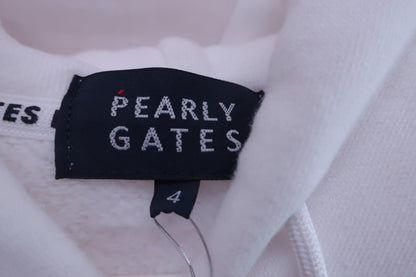 PEARLY GATES(パーリーゲイツ) スウェットパーカー (吊風裏毛・ワンポイント) 白 メンズ 4 053-1262001 B