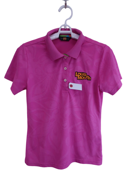 【美品】LOUDMOUTH(ラウドマウス) ポロシャツ ピンク レディース M ゴルフ用品 2405-0415 中古