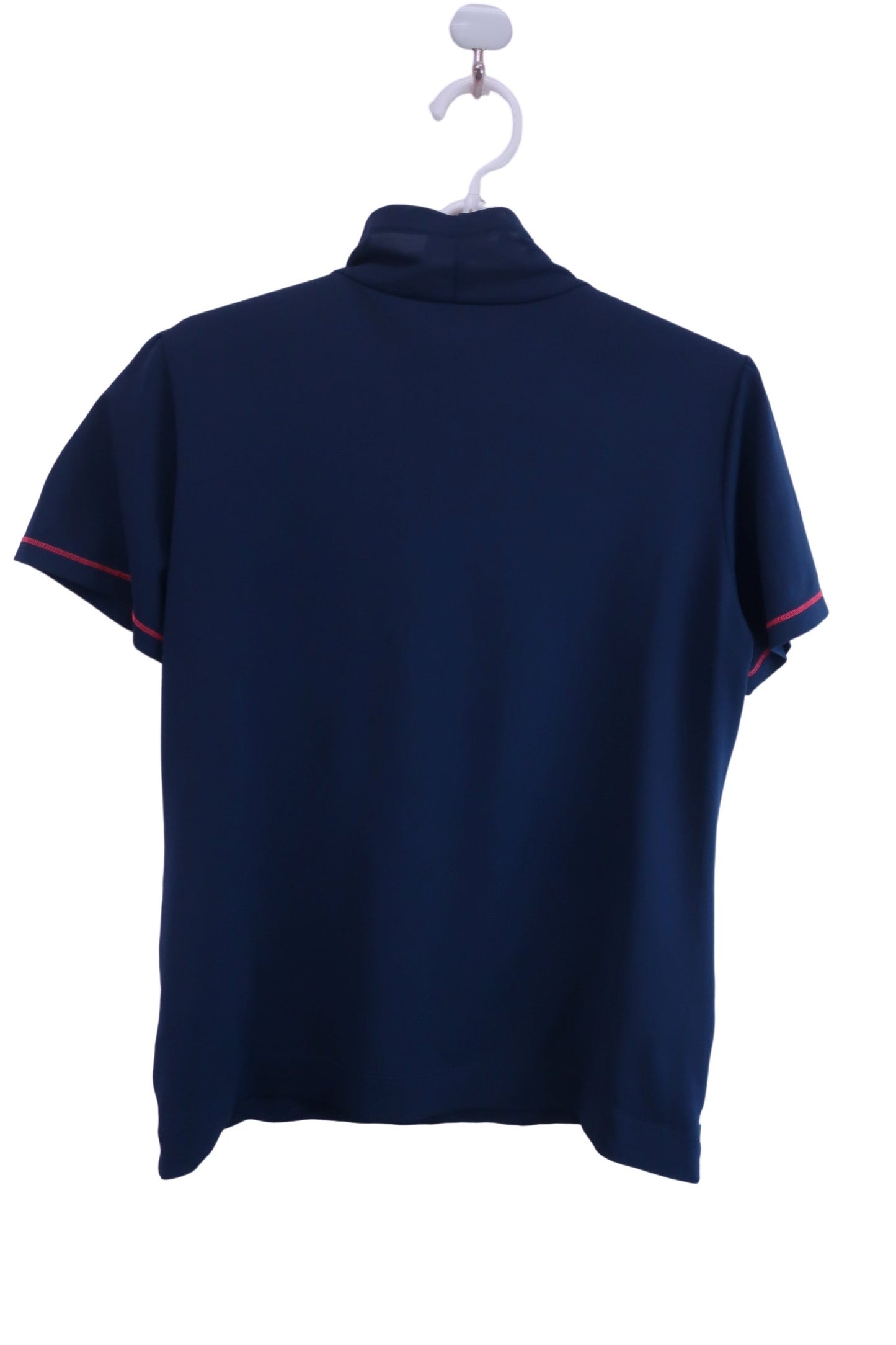 【美品】Heal Creek(ヒールクリーク) 半袖ハイネックシャツ 青白ボーダー レディース 42 ゴルフ用品 2405-0448 中古