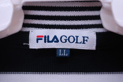 FILA GOLF(フィラゴルフ) ポロシャツ 白黒ボーダー レディース LL ゴルフ用品 2405-0453 中古