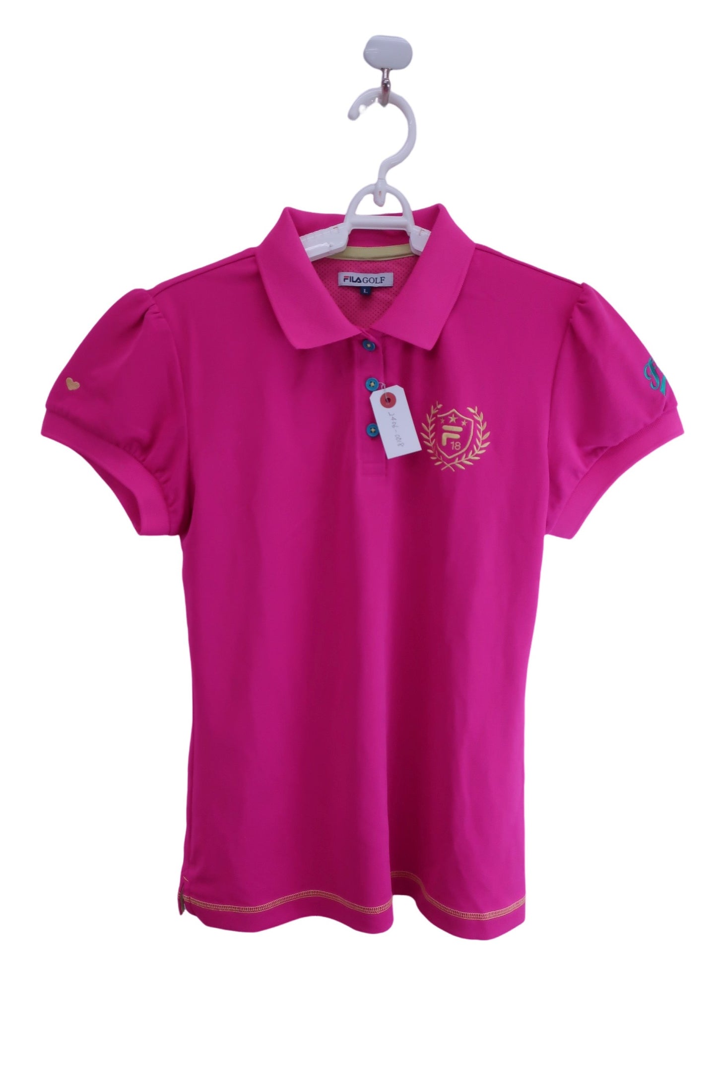 【美品】FILA GOLF(フィラゴルフ) ポロシャツ ピンク レディース L ゴルフ用品 2406-0018 中古