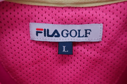 【美品】FILA GOLF(フィラゴルフ) ポロシャツ ピンク レディース L ゴルフ用品 2406-0018 中古