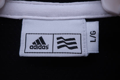 【美品】adidas(アディダス) ポロシャツ 黒 レディース L ゴルフ用品 2406-0022 中古