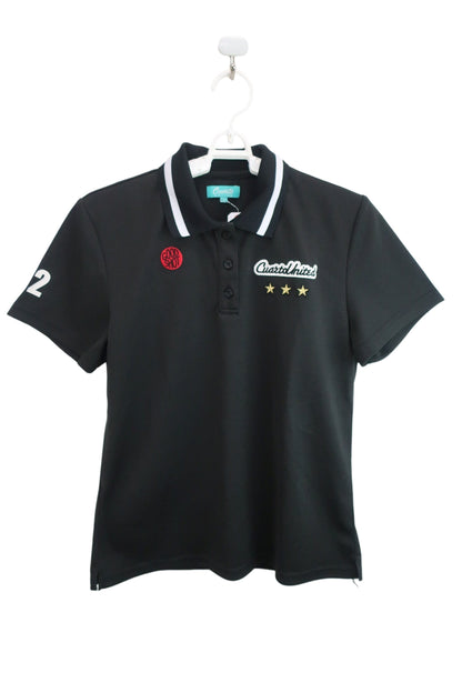 【美品】Cuarto UNITED(クアルトユナイテッド) ポロシャツ 黒 レディース M ゴルフ用品 2406-0247 中古