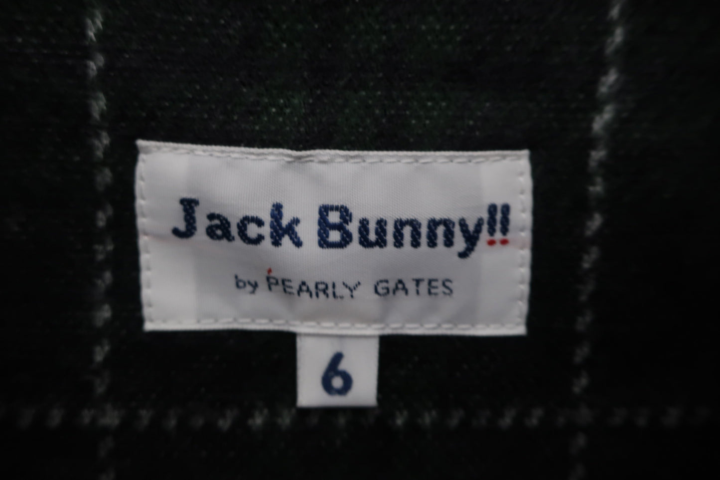 Jack Bunny(ジャックバニー) 長袖ポロシャツ 緑チェック メンズ 6 262-6261103 B