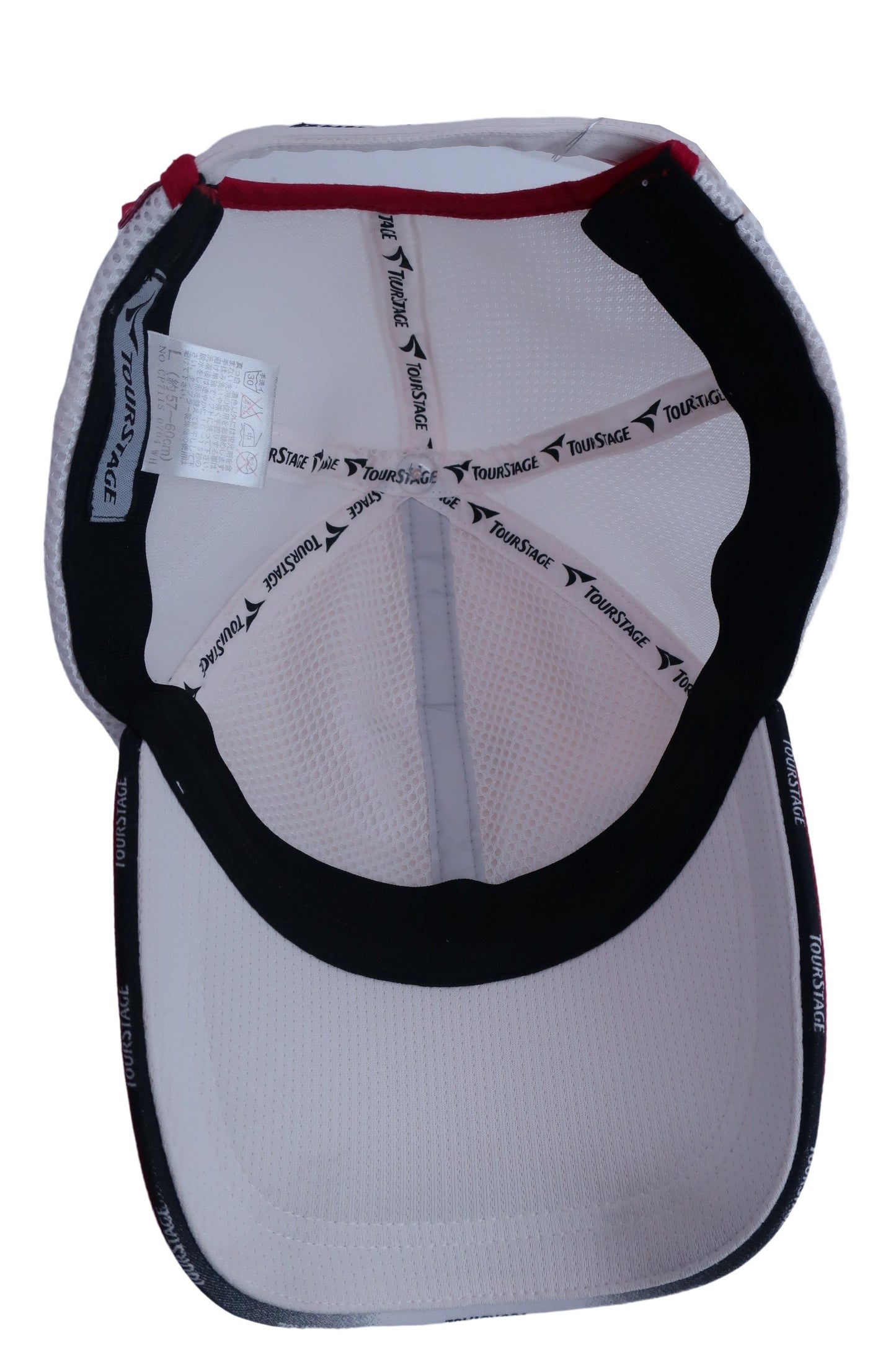 TOURSTAGE(ツアーステージ) キャップ 白赤ライン メンズ L(57~60cm) A