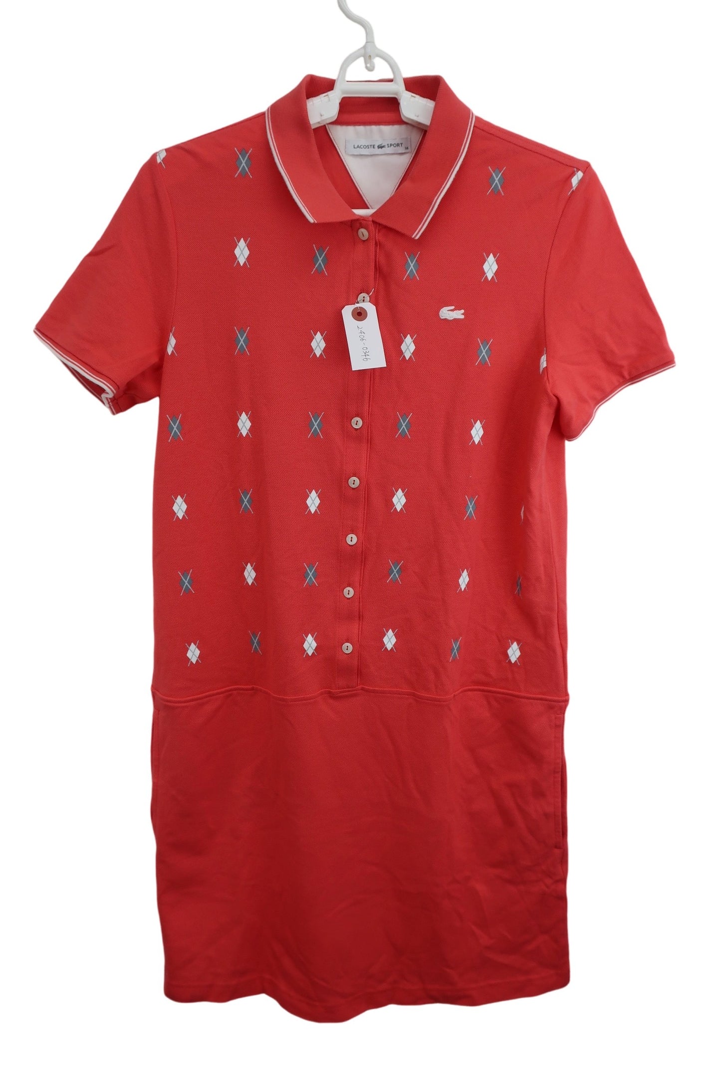 LACOSTE(ラコステ) ポロシャツワンピース 朱色 レディース 38 ゴルフ用品 2406-0346 中古
